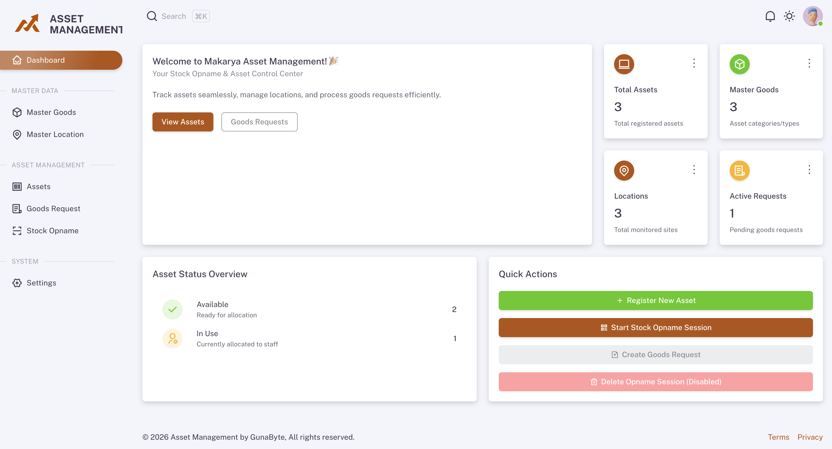 Asset Dashboard